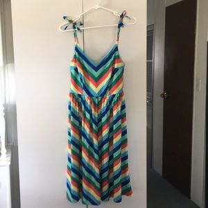 Chevron Print Rainbow Modcloth Dress